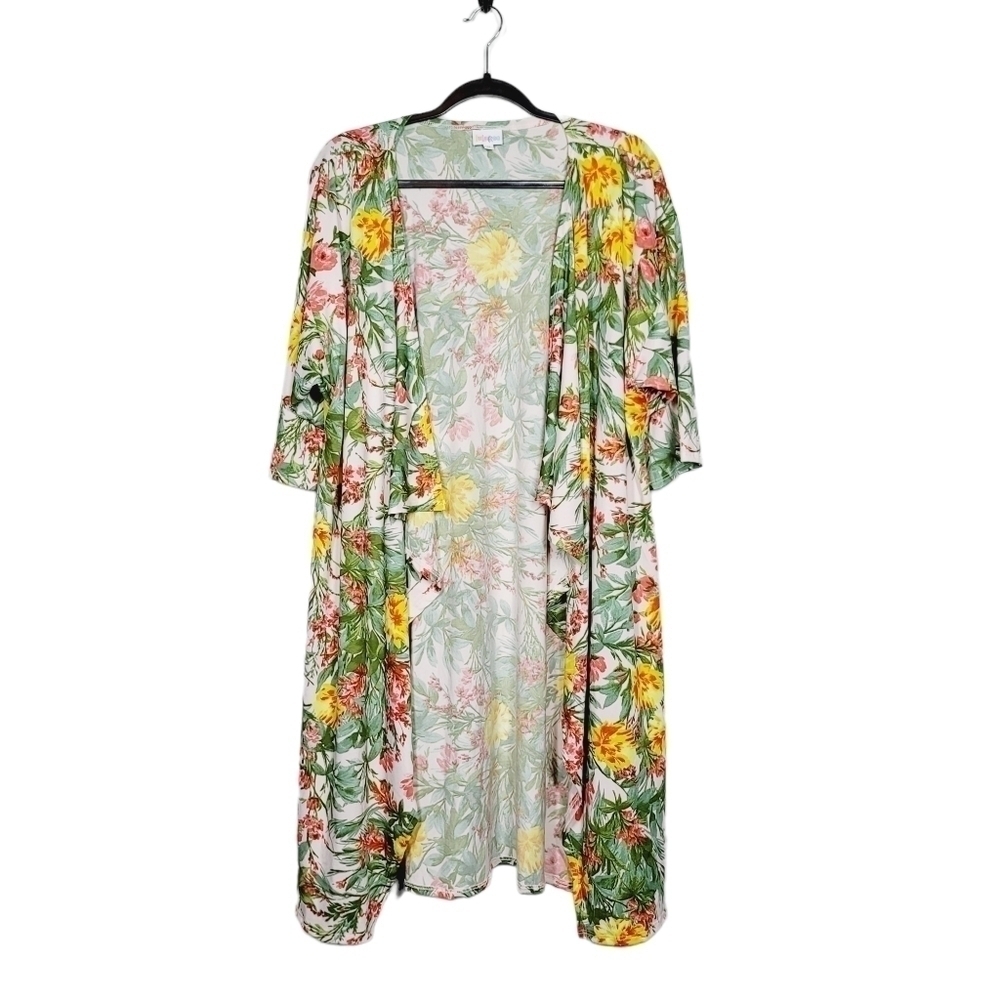 LuLaRoe Hawaiian All Over Print Waterfall Duster